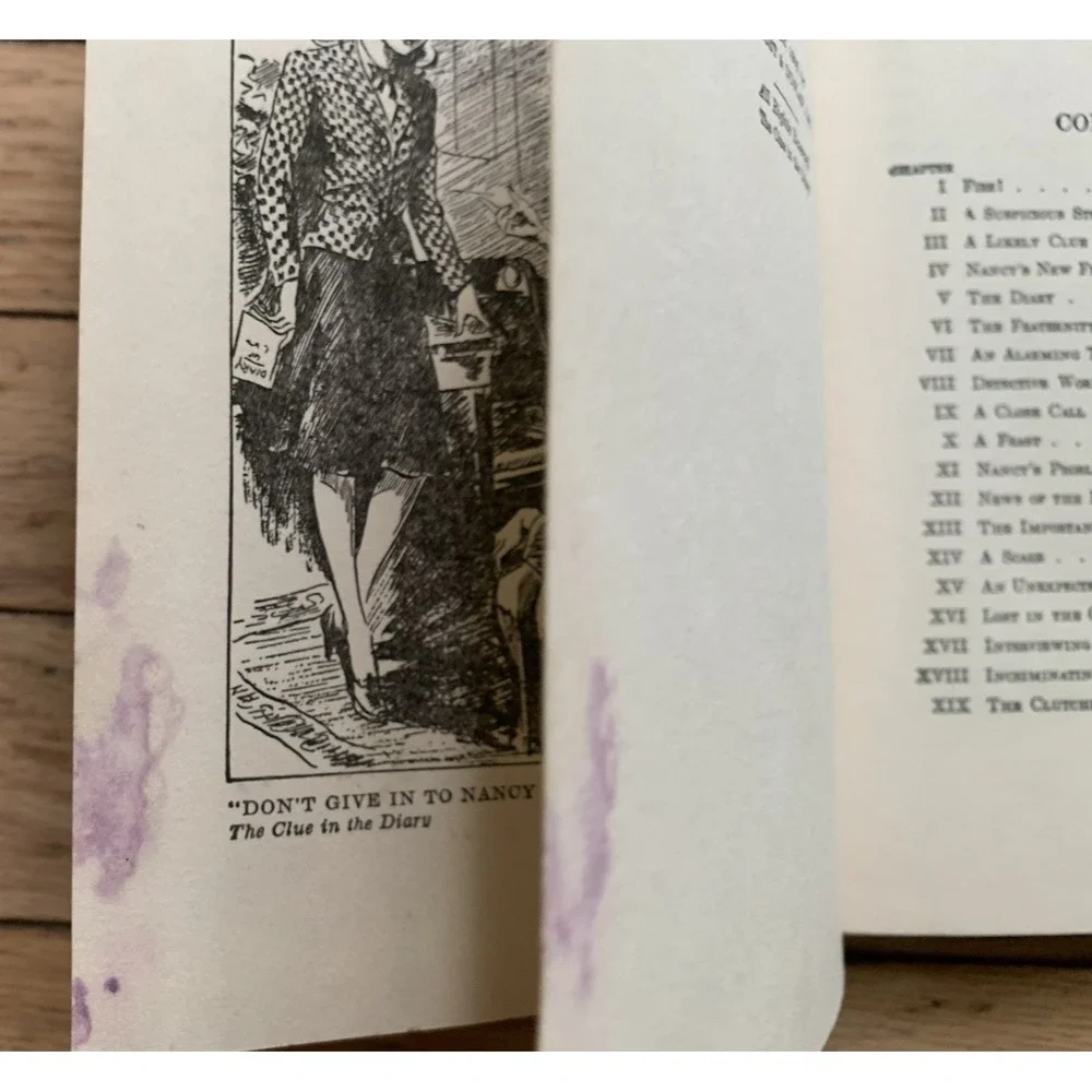 The Clue in the Diary Carolyn Keene Nancy Drew Mystery #7 1932 Vintage No DJ